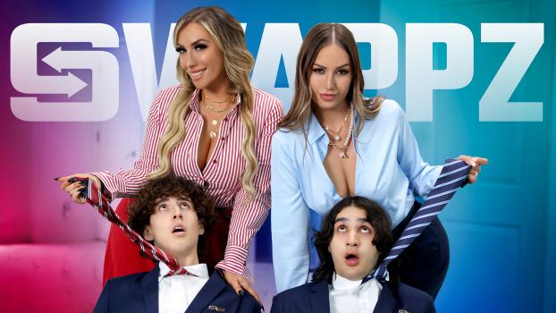 MomSwap – Hot Milfs Desiree Dulce & Mia James Take Their V-Cards on the Couch!