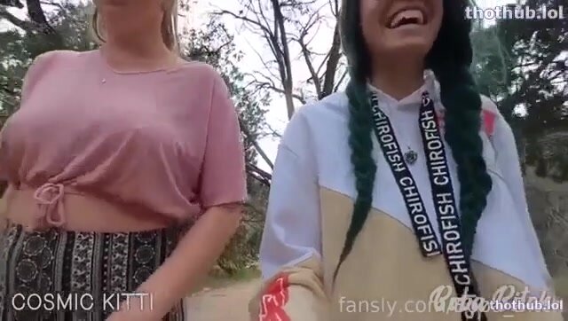 Boba Bitch & CosmicKitti – Girl-Girl Public Play & Clothing Abandonment