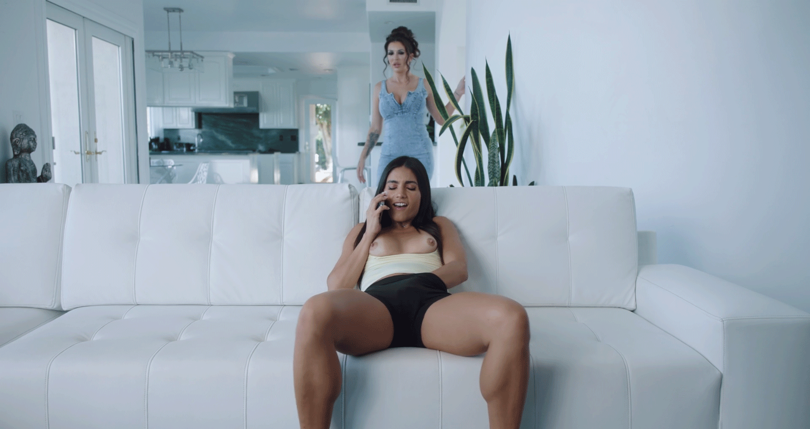 I caught my slut babysitter touching her self