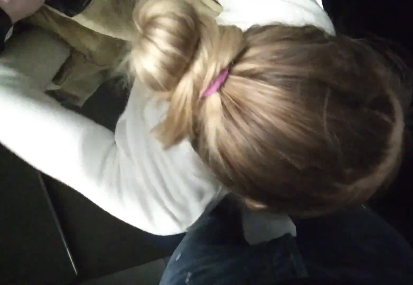 Eleo and Mish – Public Changing Room Risky Blowjob, Cumshot on Black Shirt